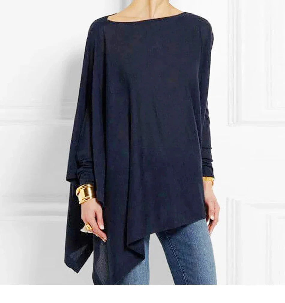 Cotton Irregular Long Sleeve Blouse