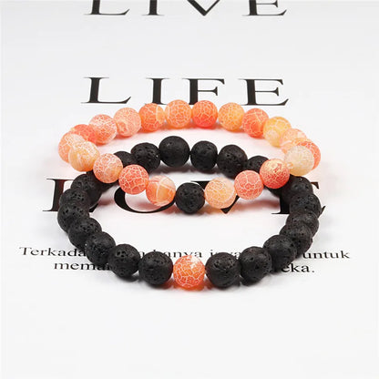 DANA Set Lava Stone Tiger Bracelets
