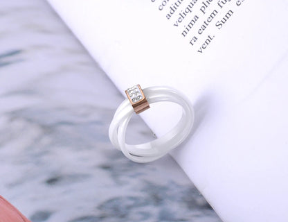 DANA 3 Layers Ceramic Crystal Rings