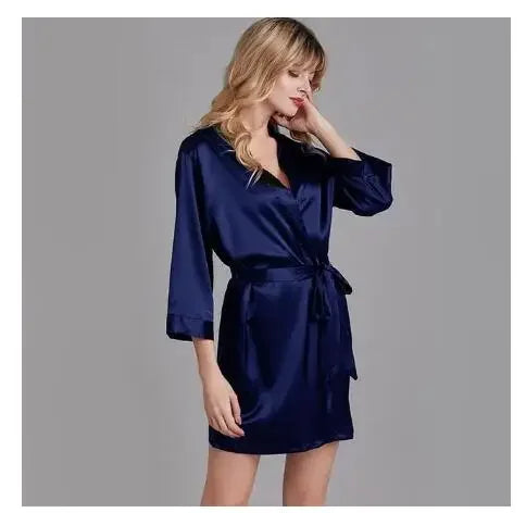 Champagne Bride Wedding Satin Sexy Robe