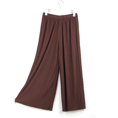 Waist High Pleated Wide Leg  Chiffon Loose Pants