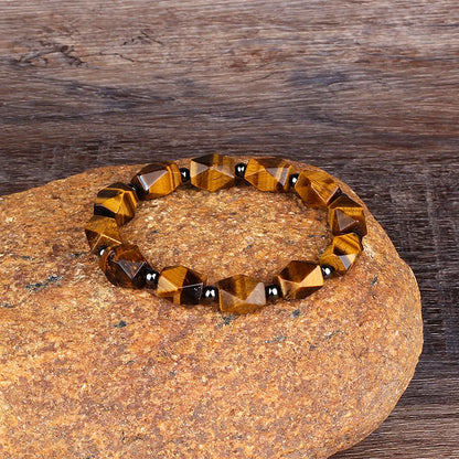 Natural Faceted Tiger Eyes Stone Reiki Bracelets