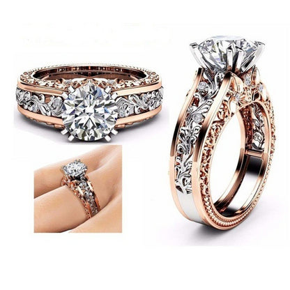 DANA 1pcs Rose Gold Zircon Stones Ring