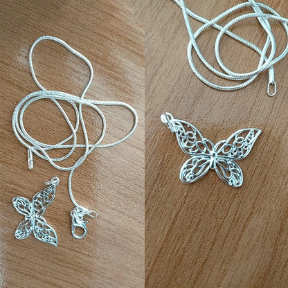 925 Sterling Silver Butterfly Pendant Necklace