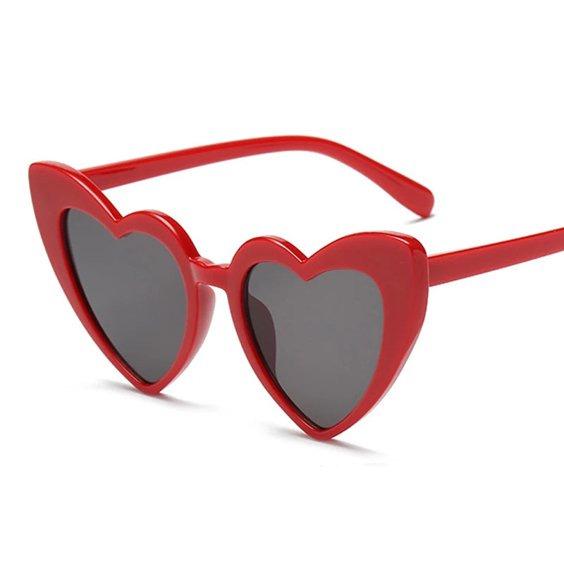 Love Heart Cat Eye Vintage Red Heart Shape Sun Glasses