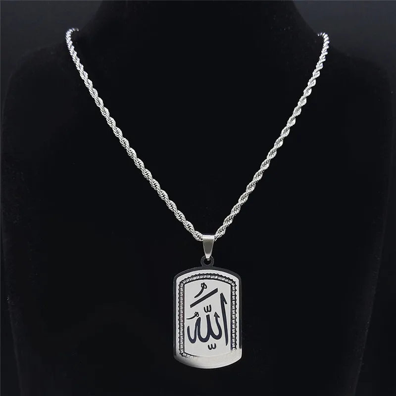 Muslim Islamic Quran Allah Stainless Steel Necklace