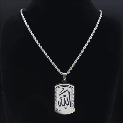 Muslim Islamic Quran Allah Stainless Steel Necklace