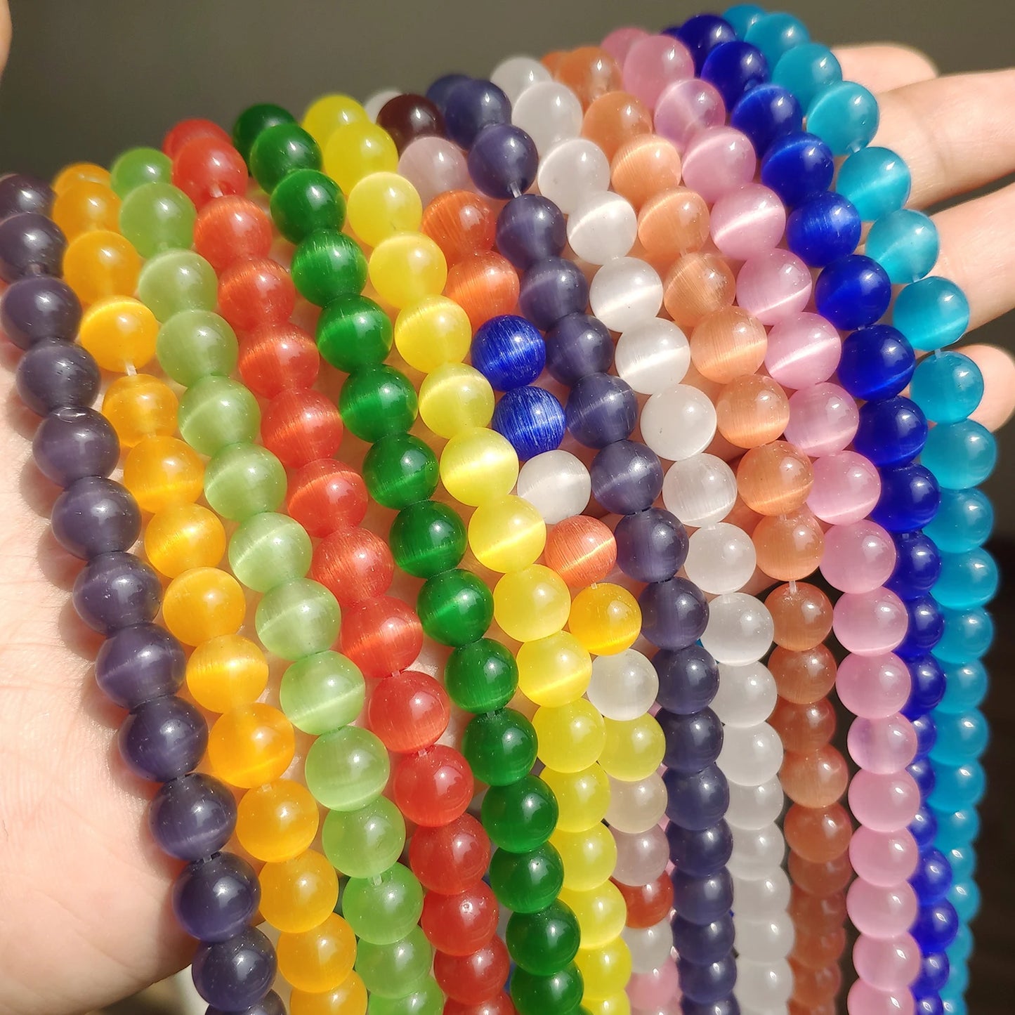Cat Eye Opal Beads Natural Stone DIY Bracelets