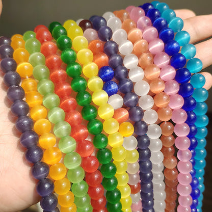 Cat Eye Opal Beads Natural Stone DIY Bracelets