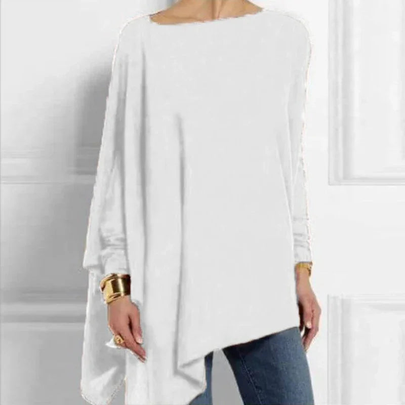 Cotton Irregular Long Sleeve Blouse