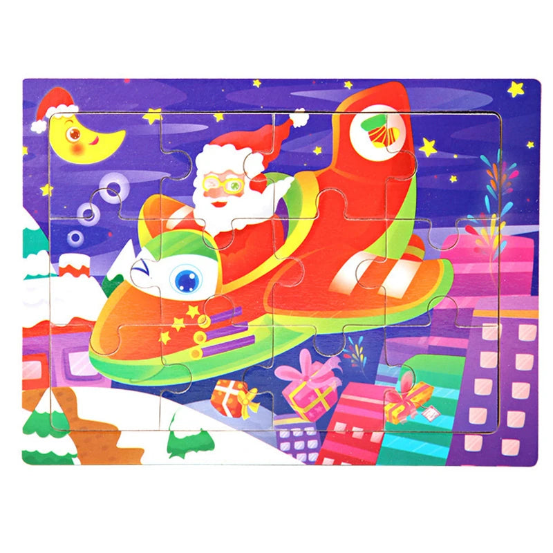 15*11cm 3D Puzzle Cartoon Animals Wood Puzzle Kids