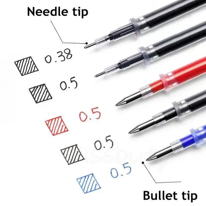 10/12/20/22Pcs Gel Pen Black/Blue ink 0.38/0.5/0.7mm Stationery