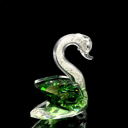 Diamond Swan Crystal Figurines Glass Ornament Table Decoration