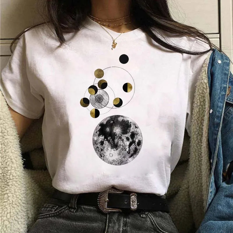 Moon Print T-shirts