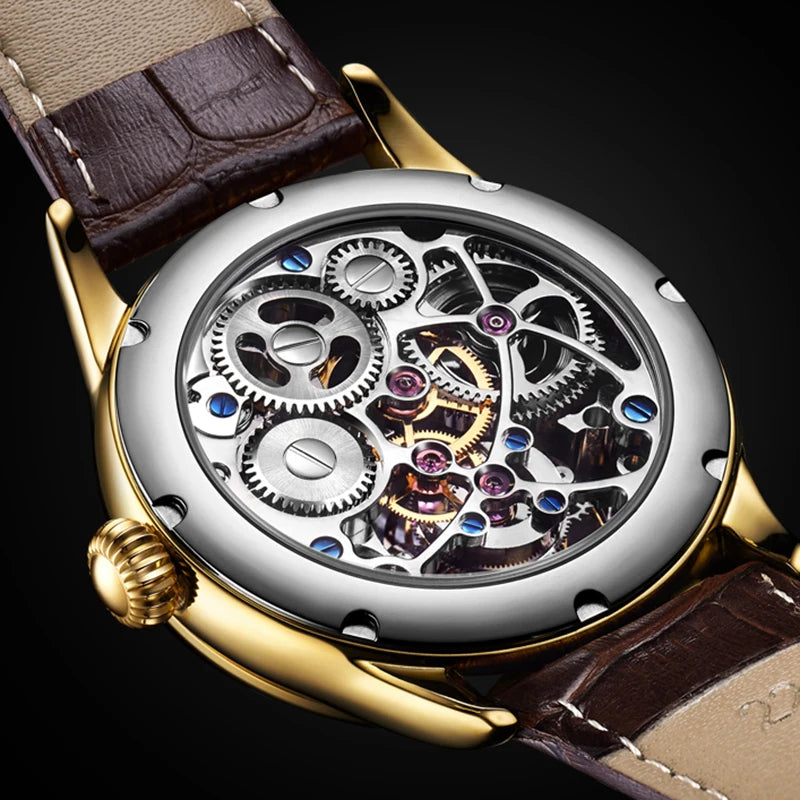 Real Tourbillon Mechanical Automatic Mechanical Sapphire Glass Stainless Steel Wristwatch