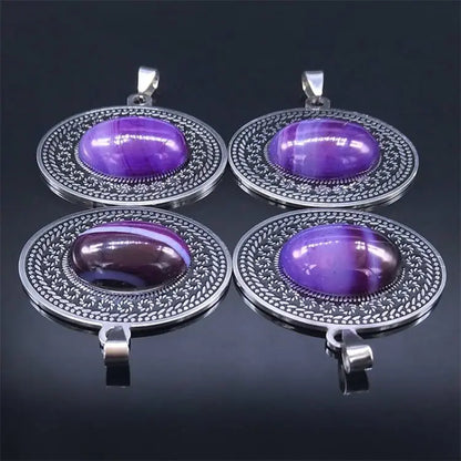 Stainless Steel Bohemia Natural Stone Vintage Necklaces
