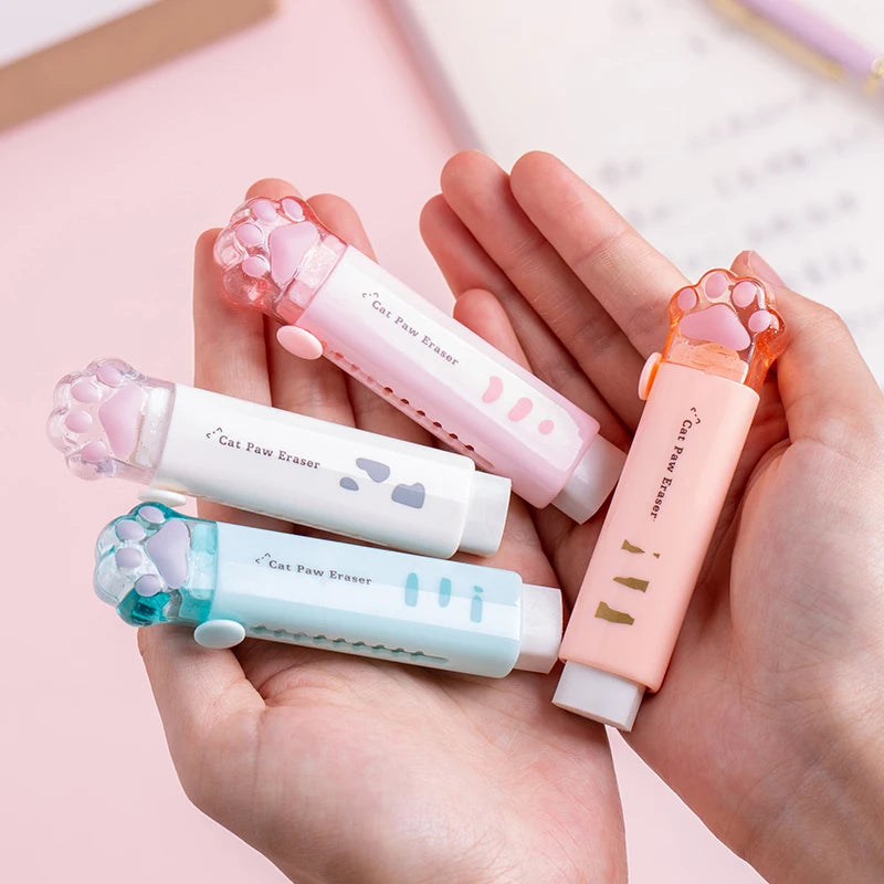 Creativity Retractable Kawaii cat claw Pencil eraser