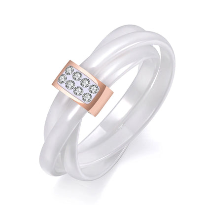 DANA 3 Layers Ceramic Crystal Rings