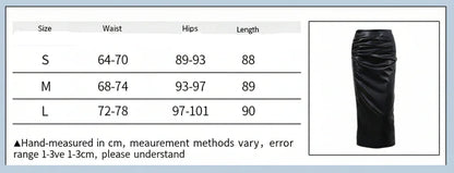 Sexy High Waist Slit Leather Long Skirt