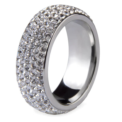 Stainless Steel Crystal Ring