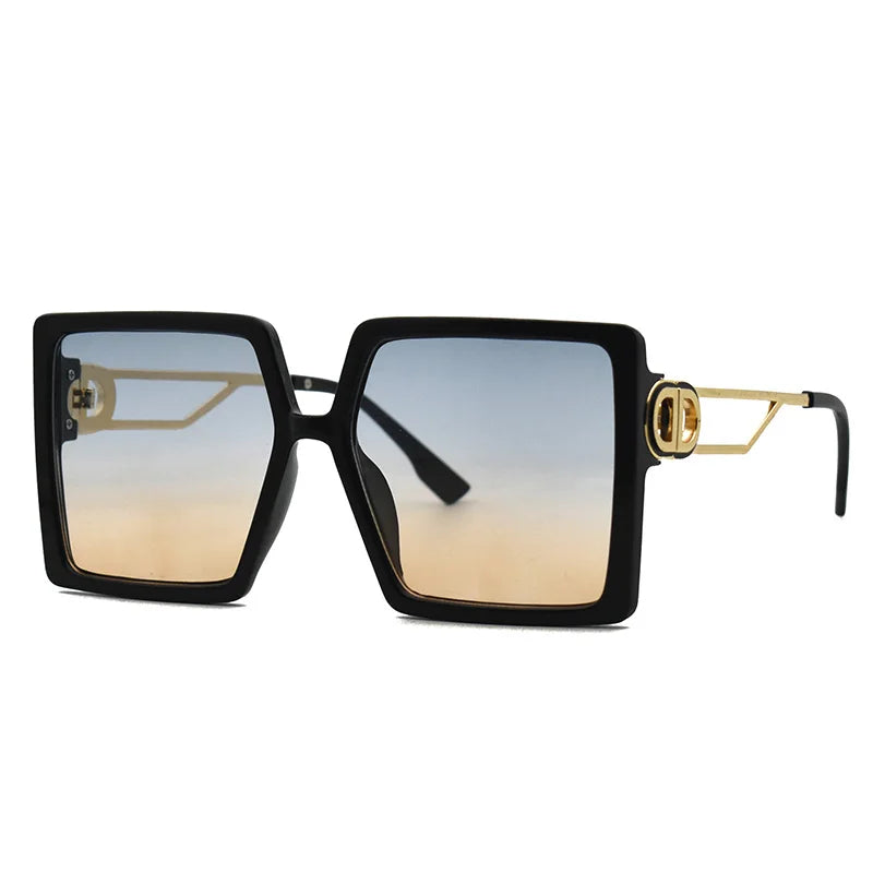 Oversized Square D Shape Vintage Sun Glasses
