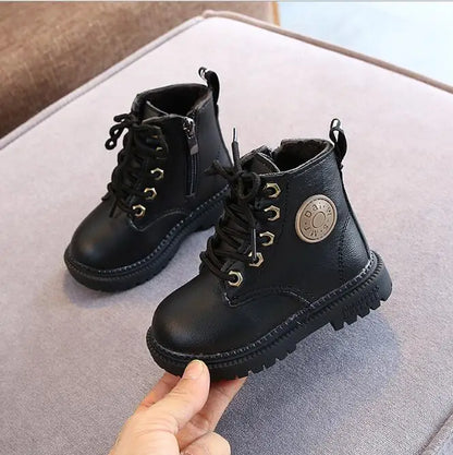 Boys Girls Leather Waterproof Non-slip  Boots