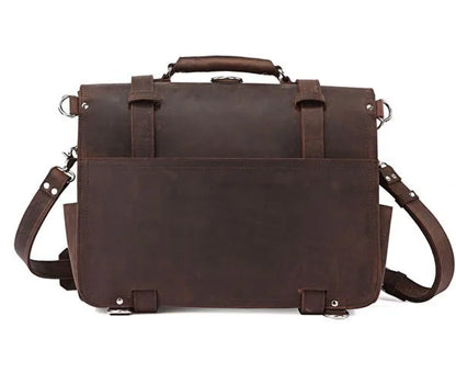Vintage Crazy Horse Genuine Leather Briefcase Business Bag