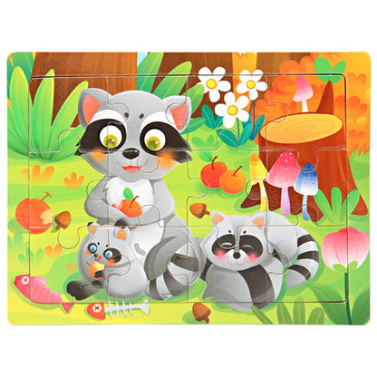 15*11cm 3D Puzzle Cartoon Animals Wood Puzzle Kids