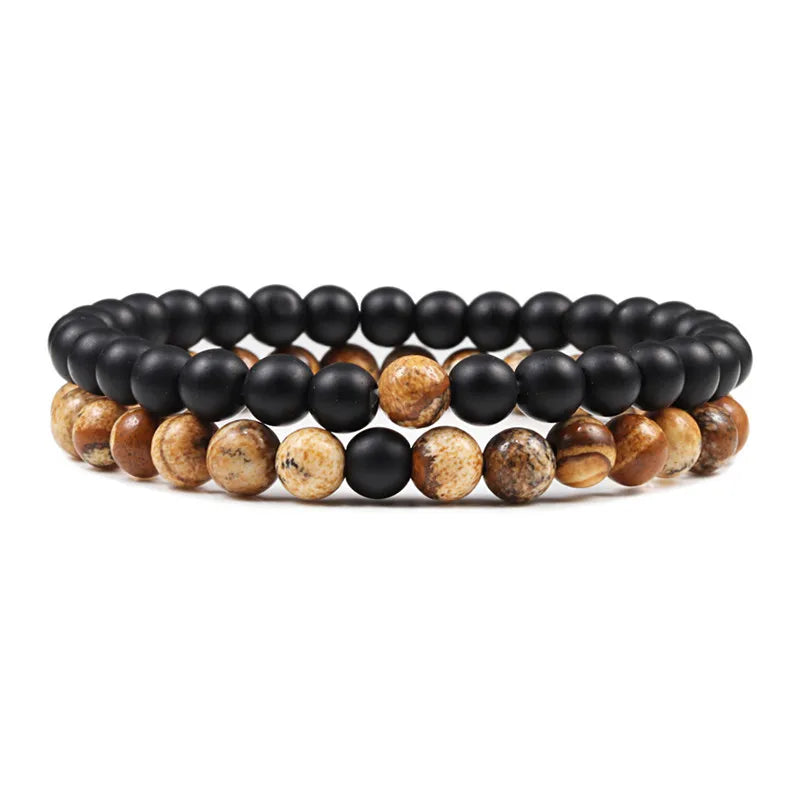DANA Set Lava Stone Tiger Bracelets