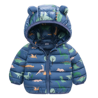 Winter Warm Down Coats Boys Girls Thin Zipper 1-6 Years Jackets