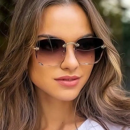 Rimless UV400 High Quality Gradient Sunglasses