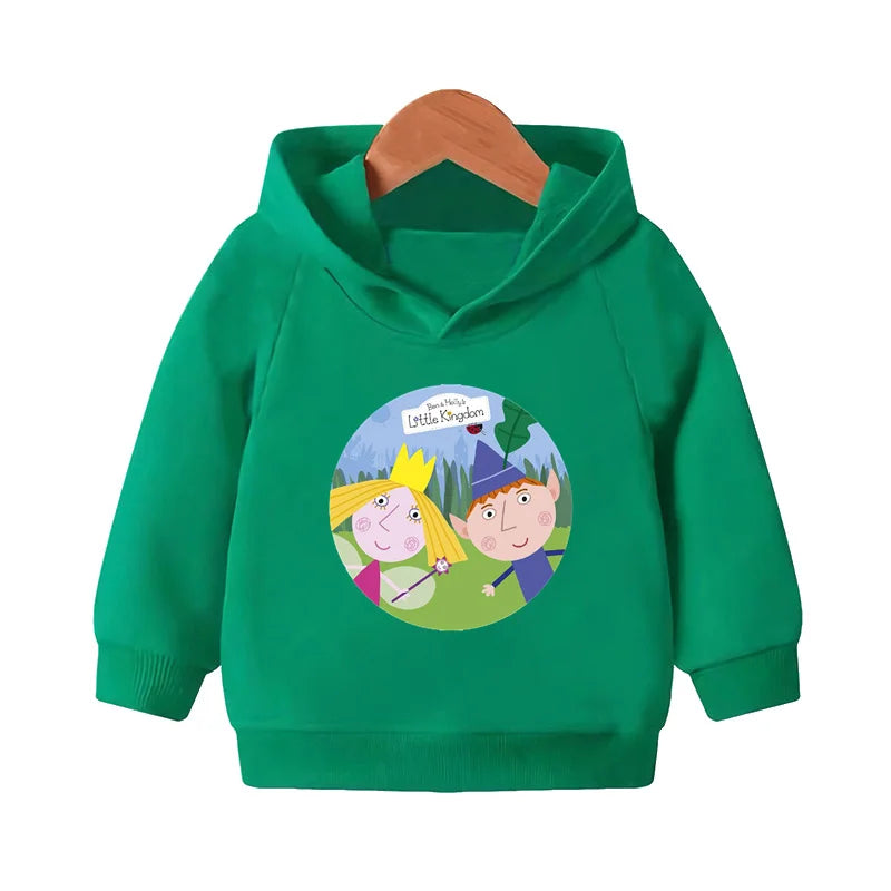 Ben and Holly Kingdom Cartoon Cute Sweatshirts Autumn Pullover Hoodies