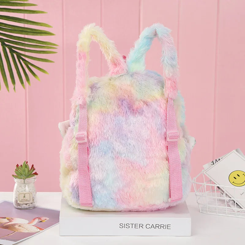 Cartoon School Book Bag Cute 3D Fur Backpacks