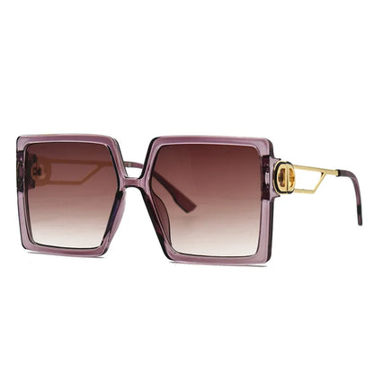 Oversized Square D Shape Vintage Sun Glasses