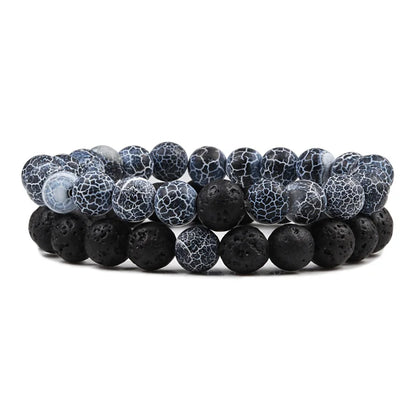 DANA Set Lava Stone Tiger Bracelets