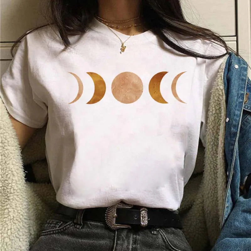 Moon Print T-shirts