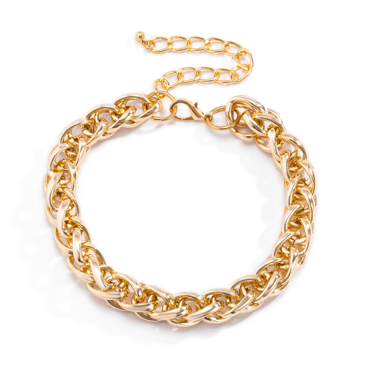 Punk Gold Color Metal Handmade Short Necklace
