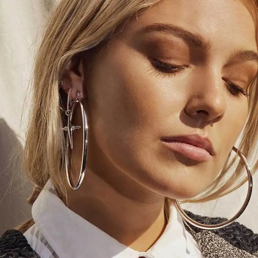 Exaggerated 5-10cm Thick Hoop Smooth Big Circle Earrings