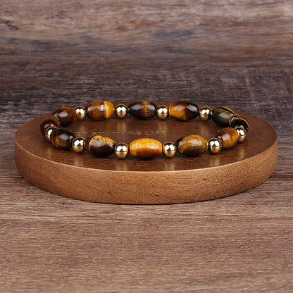 Natural Faceted Tiger Eyes Stone Reiki Bracelets