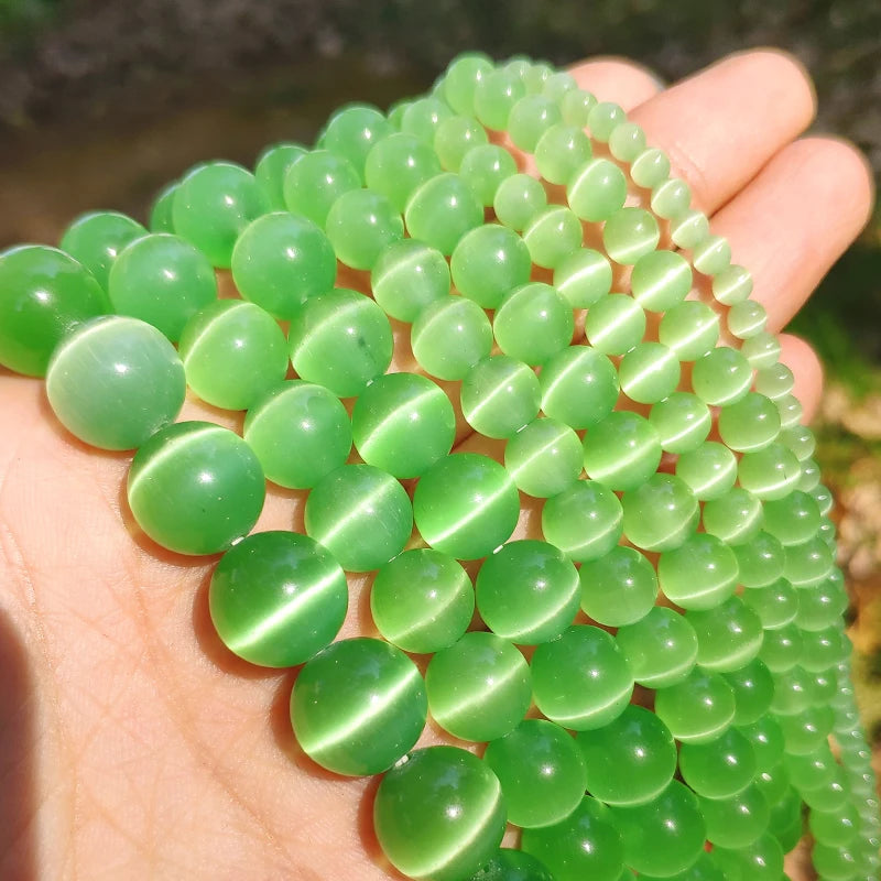 Cat Eye Opal Beads Natural Stone DIY Bracelets