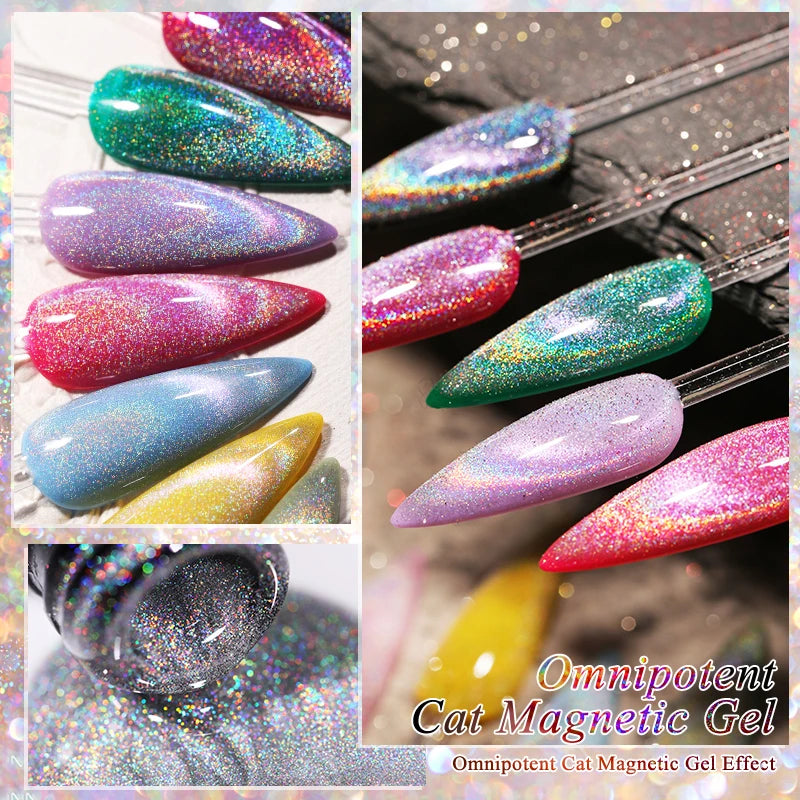 Sparkling Glass Bead Cat Magnetic Gel Nail Polish