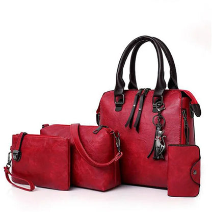 Composite Tassel Leather Purse Bag set