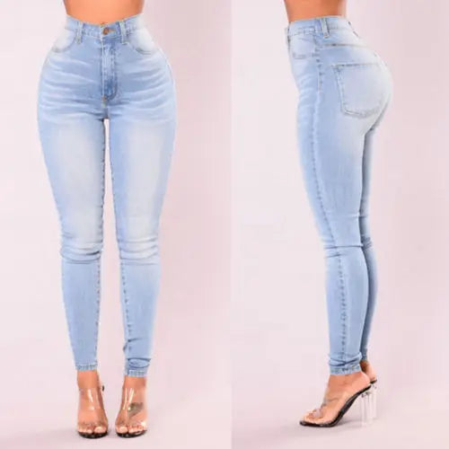 Jeans ajustados de cintura alta elásticos y sexis