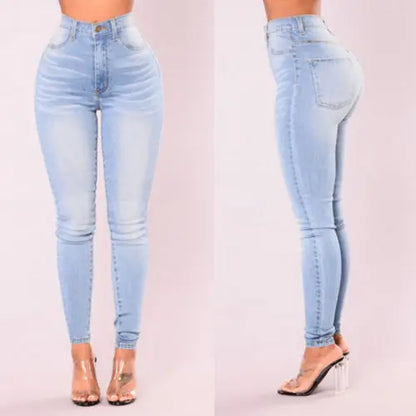 Jeans ajustados de cintura alta elásticos y sexis