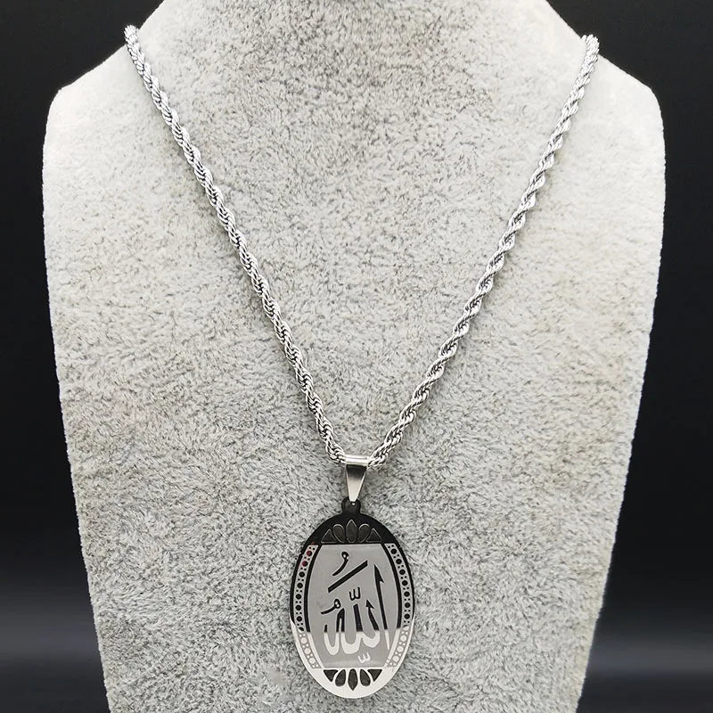 Muslim Islamic Quran Allah Stainless Steel Necklace