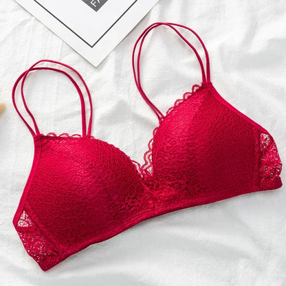 Sexy Lace Floral Wireless Bra F
