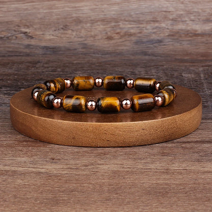 Natural Faceted Tiger Eyes Stone Reiki Bracelets