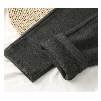 Woolen High Waisted Casual Suit Pants
