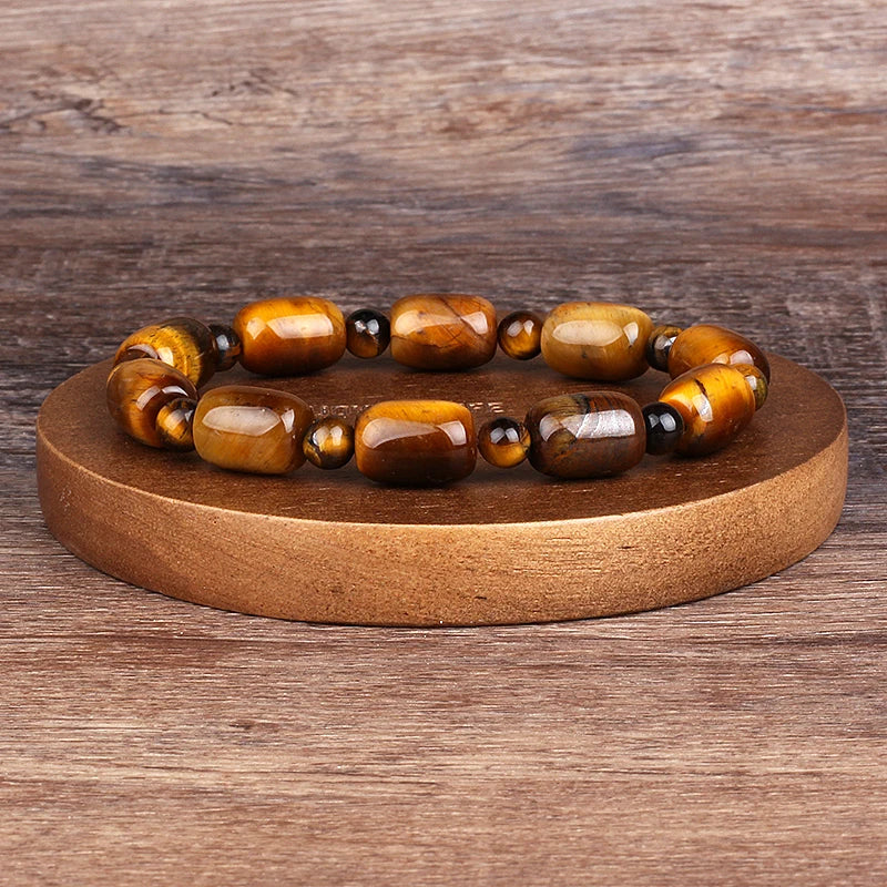 Natural Faceted Tiger Eyes Stone Reiki Bracelets