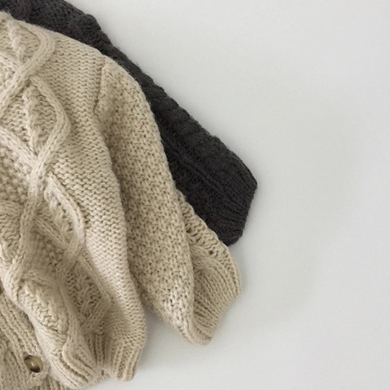 Single Breast Girls Brief Style Sweater 1-7Y